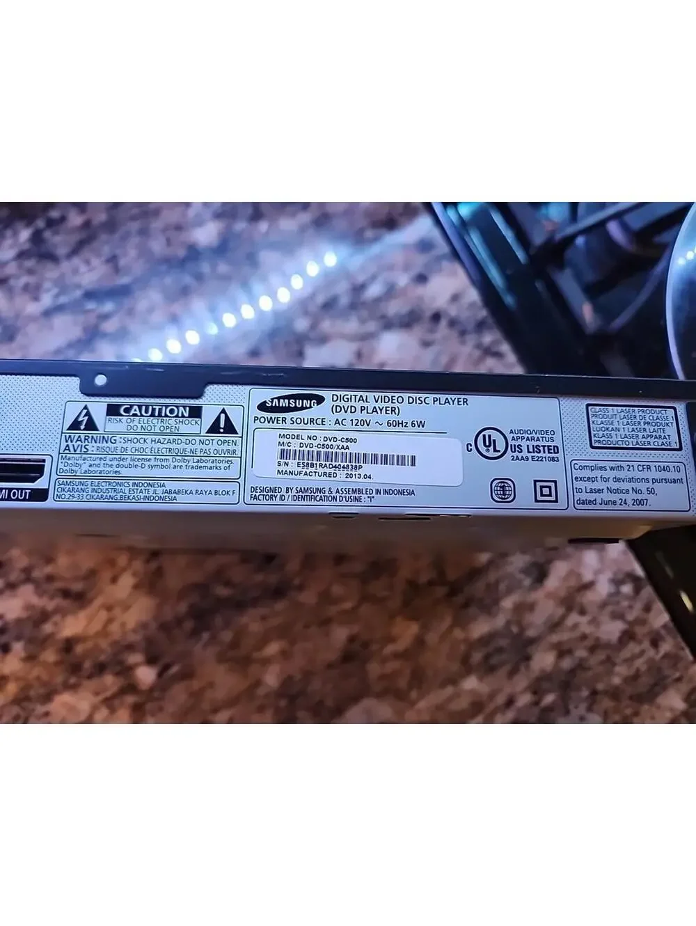 SAMSUNG BD-C500 Blu-Ray Disc DVD Video Player Full HD 1080p No Remote
